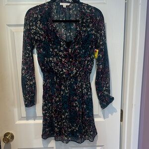 Socialite Floral Long-Sleeve Smocked Waist Dress -